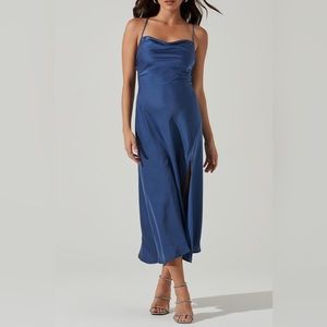 ASTR Gaia midi dress NWT denim color